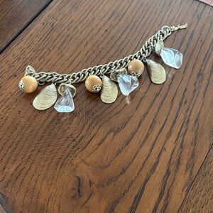 Gold and Clear Fashion Charm Bracelet
